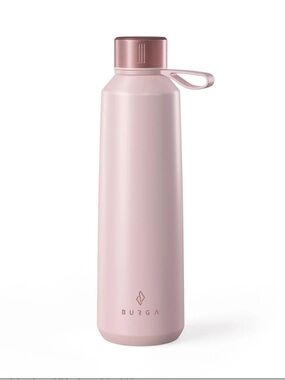Burga Blush Pink and Rose Gold Insulated Water Bottle - 17oz